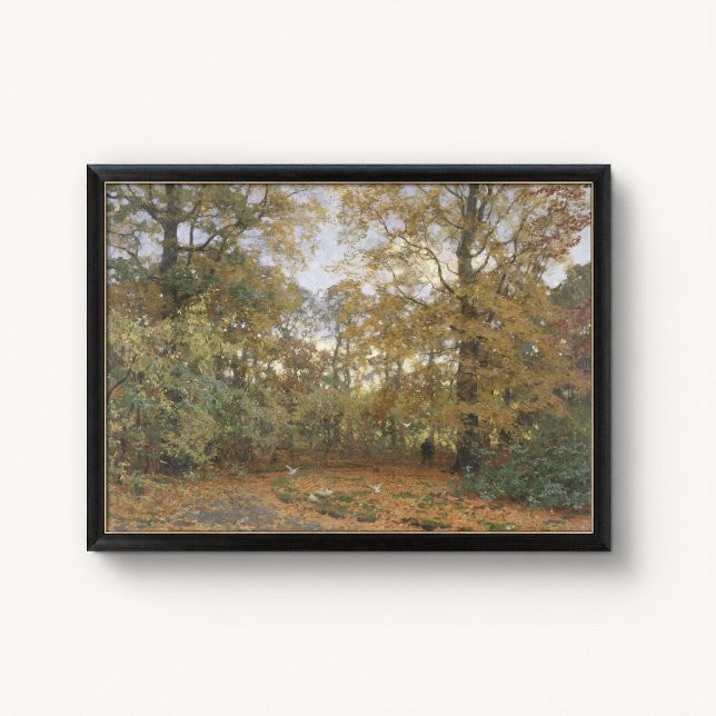 Affiche de la Canopée de la Forêt d'Automne Dorée (Golden Autumn Woodland Poster - close-up view (frame/decor not included))