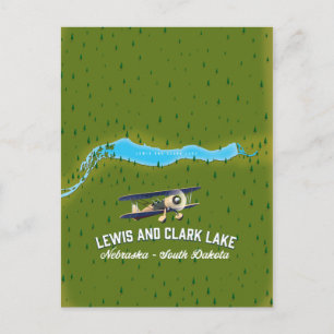 affiche de la carte de lewis et clark Lake.