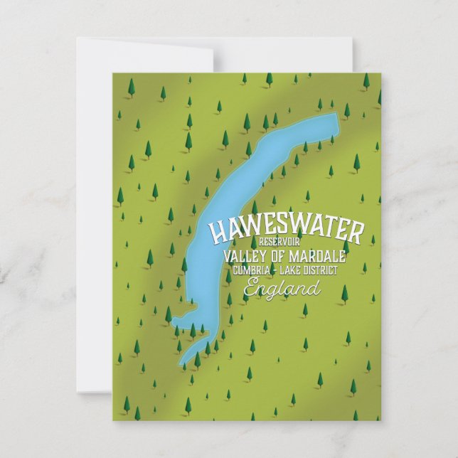 Affiche de la carte de voyage du réservoir Haweswa (Devant)