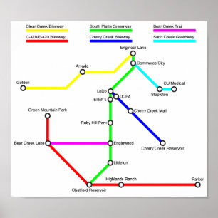 Affiche de la carte des vélos Denver