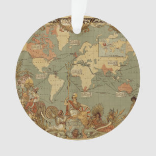 Affiche de la carte du monde de l'Empire britanniq