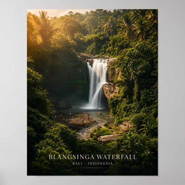 Affiche de la cascade de Blangsinga à Bali (Devant)