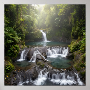 Affiche de la cascade de Gembleng dans la jungle d