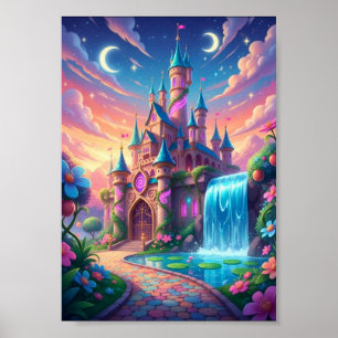 Affiche de la cascade du château jumeau lunaire pa