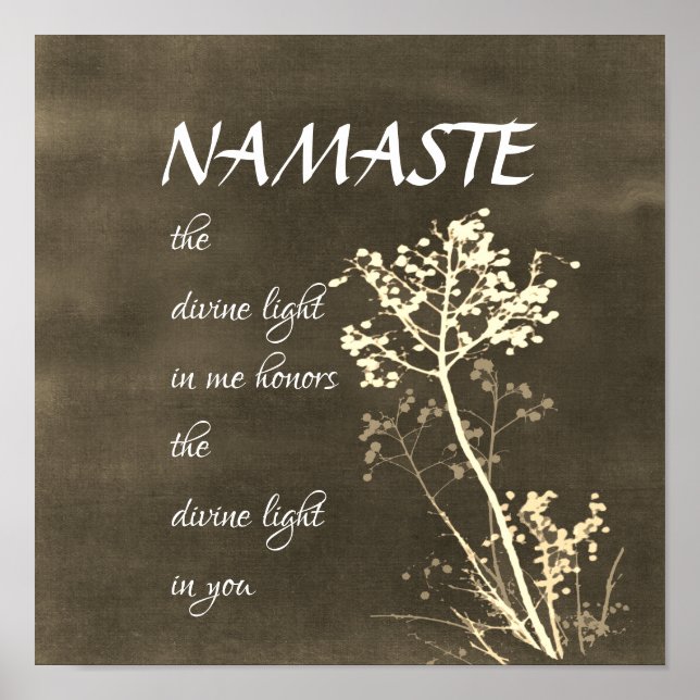 affiche de la citation de l'art nature zen Namaste (Devant)