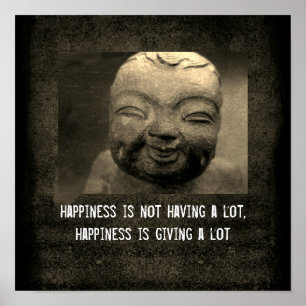 affiche de la citation zen du bonheur rire Bouddha