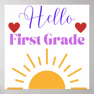 Affiche de la classe Sunshine "Hello First Grade"