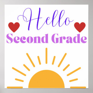 Affiche de la classe Sunshine "Hello Second Grade"