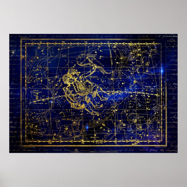 affiche de la constellation gemini (Devant)
