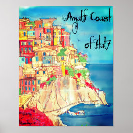 Affiche de la côte amalfitaine d'Italie 11" X 14"