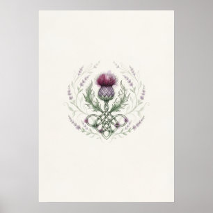 Affiche de la Couronne de Nœud Celtique Chardon Éc