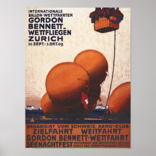 Affiche de la course de ballon à air chaud Gordon 