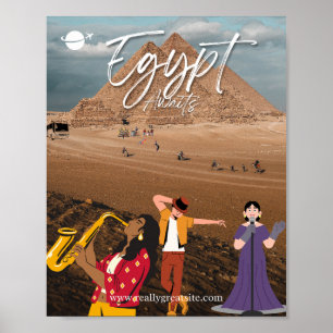 Affiche de la culture musicale et des pyramides d'