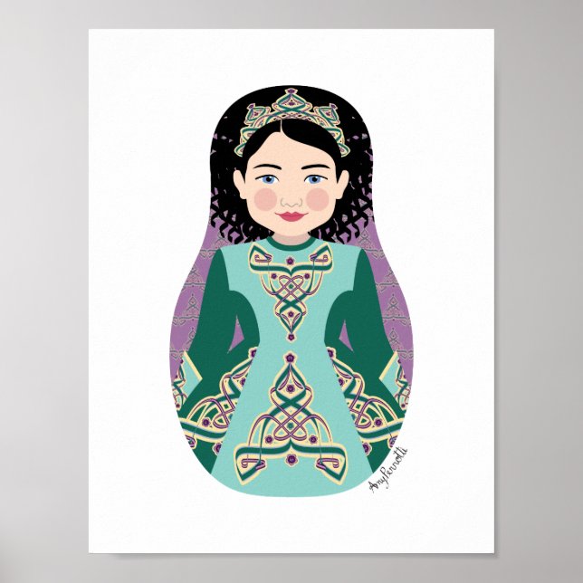 Affiche de la danseuse irlandaise Black Hair Matry (Devant)