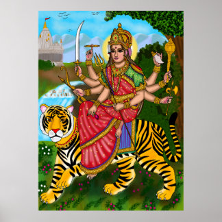 Affiche de la déesse Durga