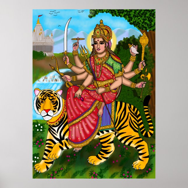 Affiche de la déesse Durga (Devant)