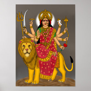 Affiche de la déesse Durga