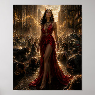 Affiche de la déesse féline de l'influence