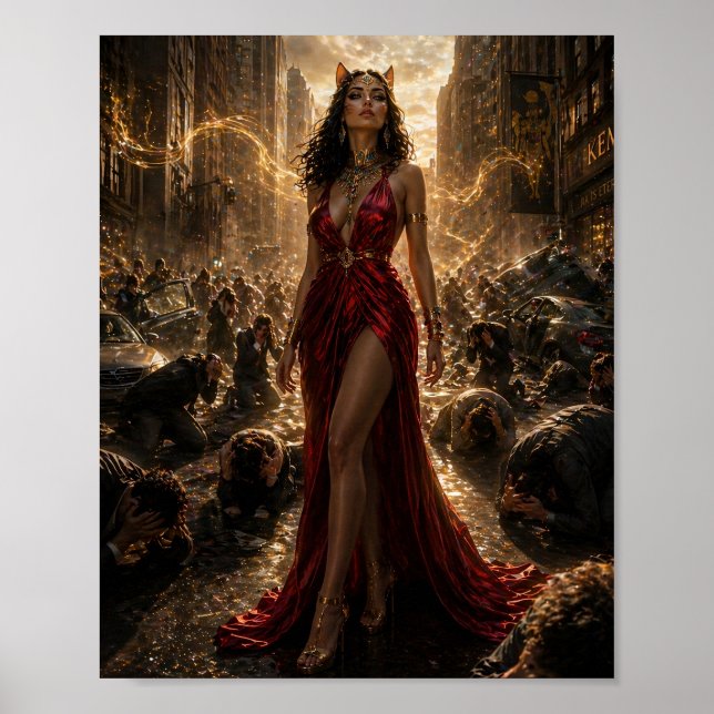 Affiche de la déesse féline de l'influence (Devant)