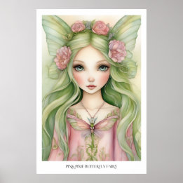 Affiche de la fée papillon Pink Pixie