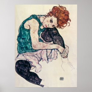Affiche de la femme assise Egon Schiele