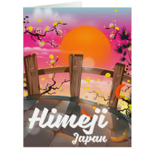 Affiche de la floraison de l'Himeji Japon.