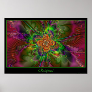 Affiche de la forêt tropicale - bordure verte