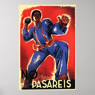 Affiche de la guerre civile espagnole No Pasareis 