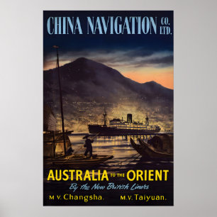 Affiche de la ligne maritime Australia to Orient S