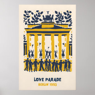 Affiche de la Love Parade de Berlin - Porte de Bra