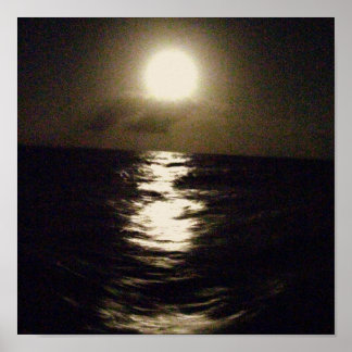 Affiche de la Lune sur la mer