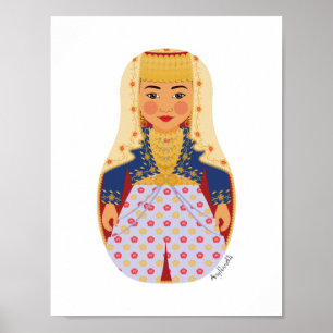 Affiche de la mariée turque Matryoshka