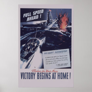 Affiche de la Marine des années 1940 - La victoire
