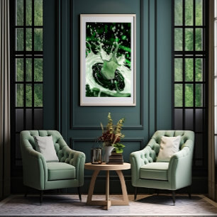 Affiche de la Milk Splash Art Émeraude Verte