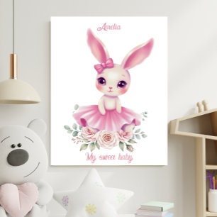 Affiche de la nurserie de la lapine ballerine à l'