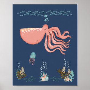 Affiche de la nurserie des animaux océaniques de l