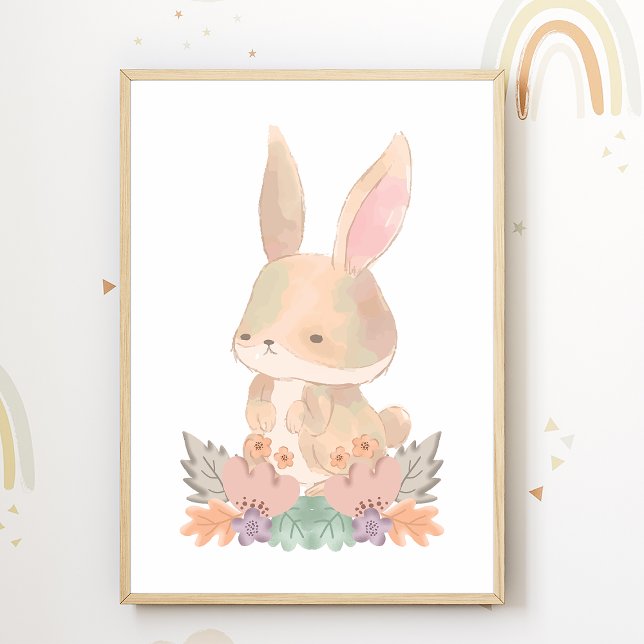 Affiche de la nurserie du petit lapin mignon décor (Créateur téléchargé)