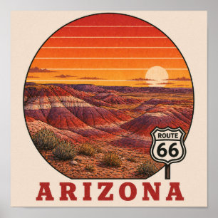 Affiche de la Painted Desert Route 66 Arizona