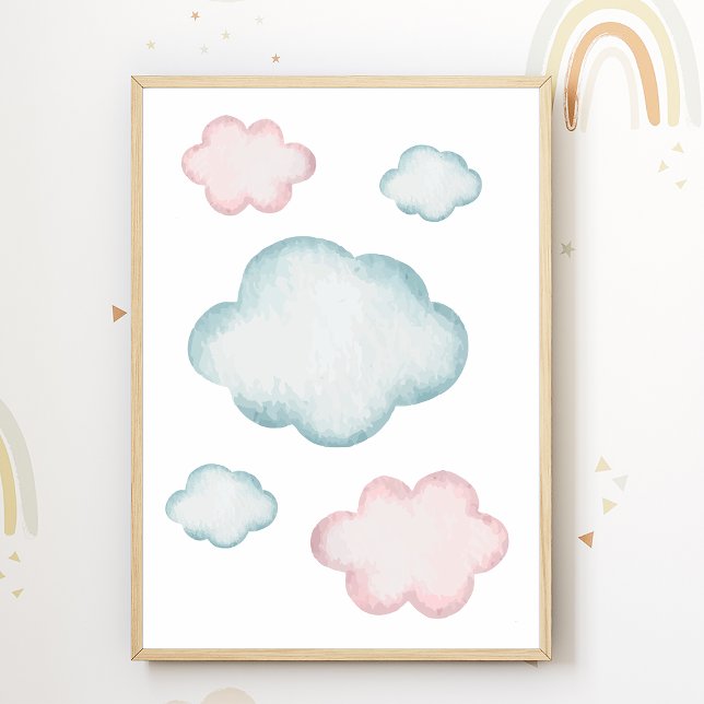 Affiche de la pépinière de Nuage Pastel Décoration (Créateur téléchargé)
