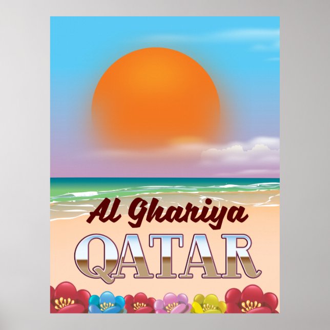 Affiche de la plage Al Ghariya Qatar (Devant)