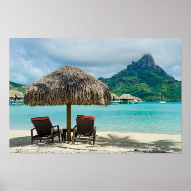 Affiche de la plage de Bora Bora (Devant)