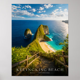 Affiche de la plage de luxe Kelingking à Bali