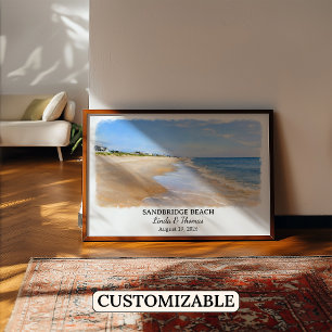 Affiche de la plage de Sandbridge en Virginie, Aqu