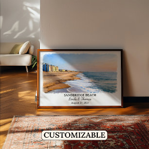 Affiche de la plage de Sandbridge en Virginie, Aqu