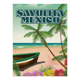 Affiche de la plage de Sayulita au Mexique