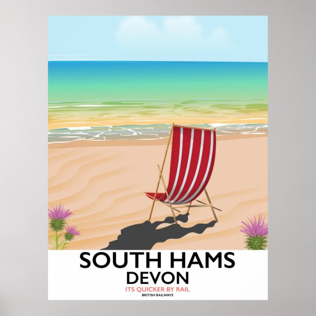 Affiche de la plage de South Hams Devon (Devant)
