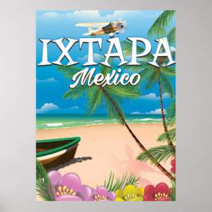 Affiche de la plage d'Ixtapa au Mexique