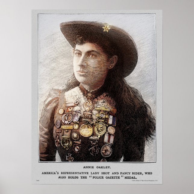 Affiche de la Police Gazette Annie Oakley (couleur (Devant)