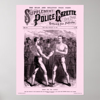 Affiche de la Police Gazette Sullivan Ryan