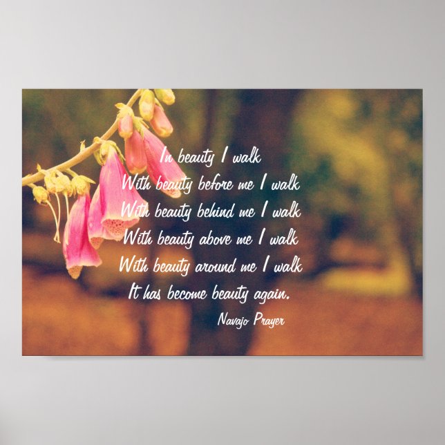 Affiche de la prière Navajo Walk in Beauty (Devant)